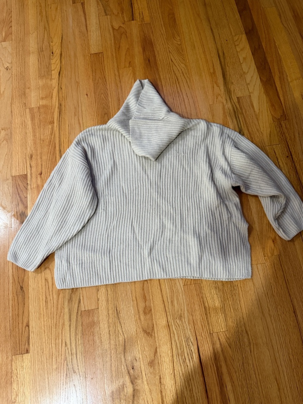 HYFVE Ribbed Hooded Turtleneck Sweater - Cream